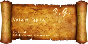 Valent Gyula névjegykártya
